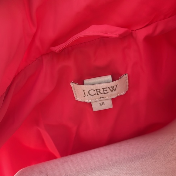 J Crew EUC Pink quilted Down Vest XS Double Zip Stand-up Collar - Picture 12 of 14